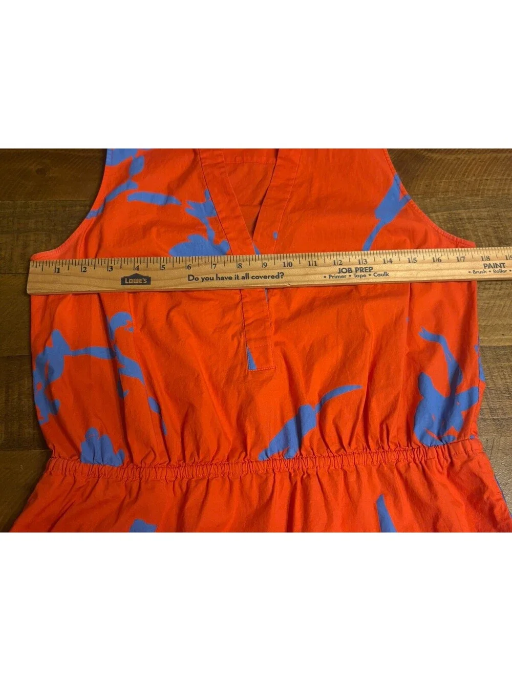 Tory Burch Garden Port Mini Shirt Sleeveless V-neck Dress Size 6 Orange